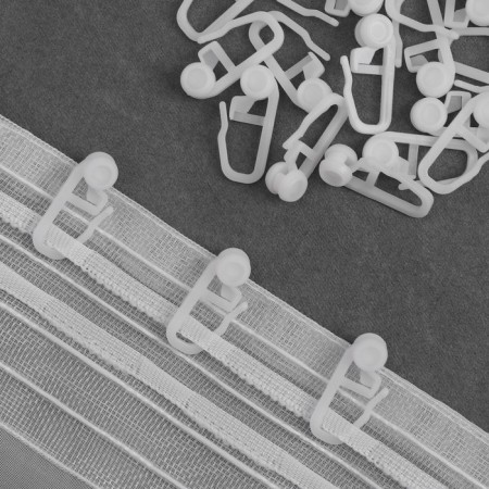 Hook for curtains, a clip with a lock, 2.7 × 1.1 cm, 20 pcs, white color-1