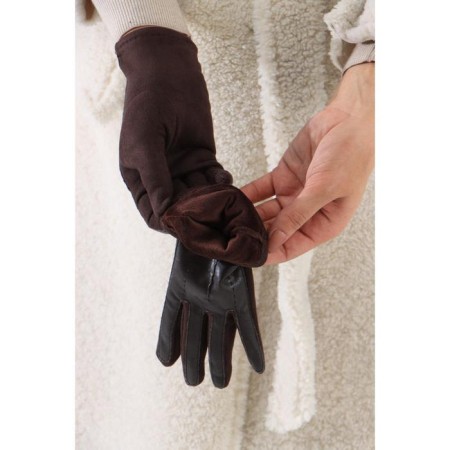 Gloves are female, dimensionless, without insulation, brown color-2