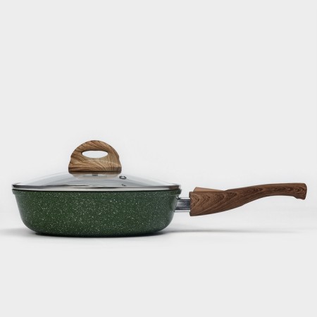 Forest frying pan "Forest", D = 22 cm, glass cover, removable handle, anti -stick coating-1