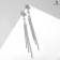 Hanging earrings with rhinestones "Date" blade, white color in silver, 10 cm