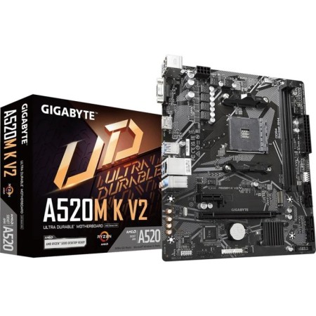 Motherboard Gigabyte A520M K V2 SOC-am4 AMD A520 2xDDR4 MATX AC`97 8ch (7.1) GBLAN RAID 10044-4