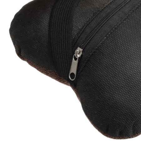 Car bone pillow, on the headrest, flax, brown, 16x24 cm-4