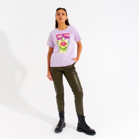 Women's T-shirt Minaku "Girl" Lilac color, rr 46-3
