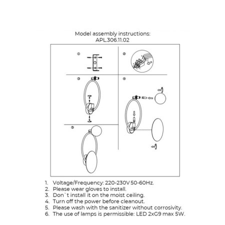 Wall lamp (sconces) Elonora G9 10W-3