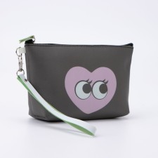 Cosmetic bag with lightning, black color