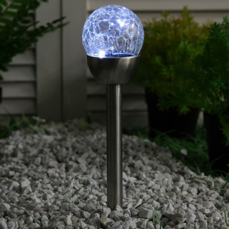 Garden lamp on the solar battery "Glass Ball", 6 × 36.5 × 6 cm, 1 led, white glow-1