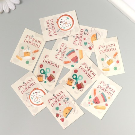 Cardboard "Handmade. Street" set 10 pcs (5 types) 4x6 cm-1