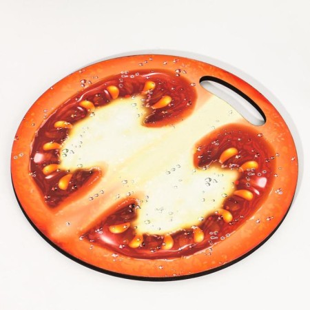 Board of cutting and serving round kitchen "Tomato in section", 25.5 cm-2