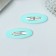 Invisibility for hair "Adeli" (set 2 pcs) shine oval, 5 cm, turquoise