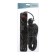 Extension cord Luazon Lighting, 2 euros+2 univ., 3 m, 2200 W, 2x0.5 mm2, with off., Black
