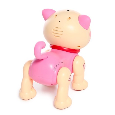 Robot Cat "Poltovod" Zhorya, on the control panel, interactive: sensory, sound, light, on batteries, in Russian, pink-3