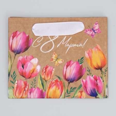 Package Gift Craft Vertical, packaging, "tulips", S 12 x 15 x 5.5 cm-5