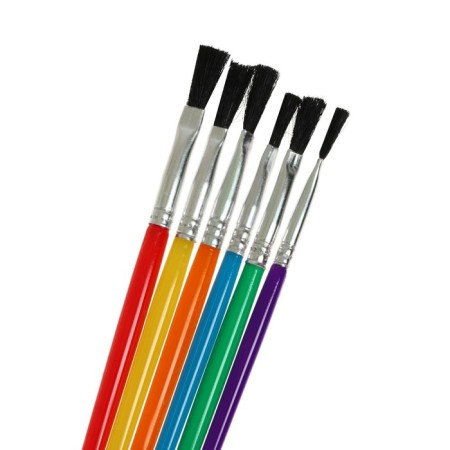 A set of brushes nylon 6 pieces, flat, with plastic colored handles-1