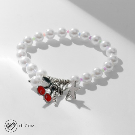 Bracelet Pearl "Margeri" cherries and palm trees, color