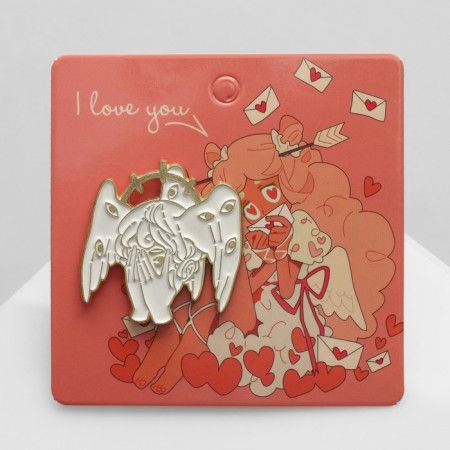 Angel icon anime, white color in gold-1