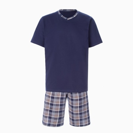 Kit (T -shirt/shorts) male, blue color/cage, size 68-5