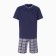 Kit (T -shirt/shorts) male, blue color/cage, size 68