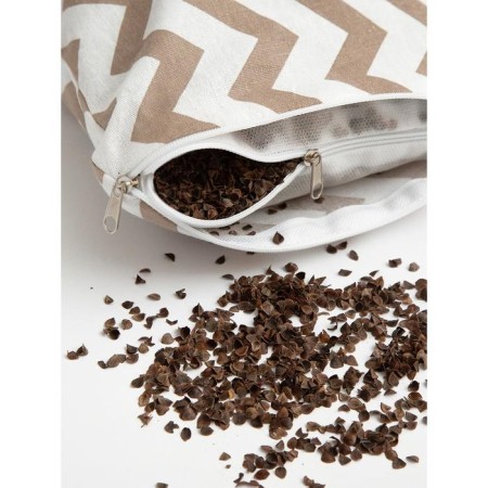 Pillow Orthopedic roller with buckwheat beam, size 20x50 cm, zigzag, brown color-8