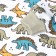 Pajama nursery, khaki color/dinosaurs, height 116 cm
