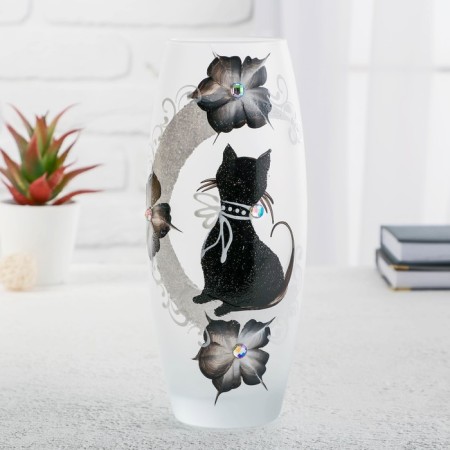 Vase Glass "Cat" 5, D-7.5cm 10x26 cm, V = 1.7l