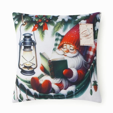 New Year. Decorative pillow 35x35cm, Hollofiber, Gabardin, PE100%-3