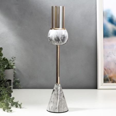 Summary Metal for 1 candle "Gray marble" 30x8x8 cm-1