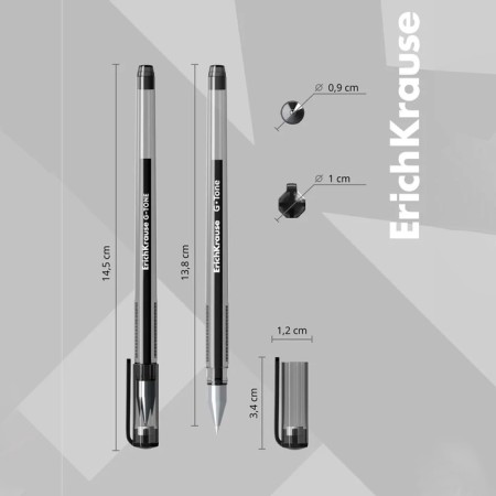 Gel pen Erichkrause G-Tone, node 0.5 mm, black ink, letter line length 500 meters-6