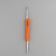Knitting hook, bilateral, with silicone handle, d = 4/6 mm, 13.5 cm, orange color
