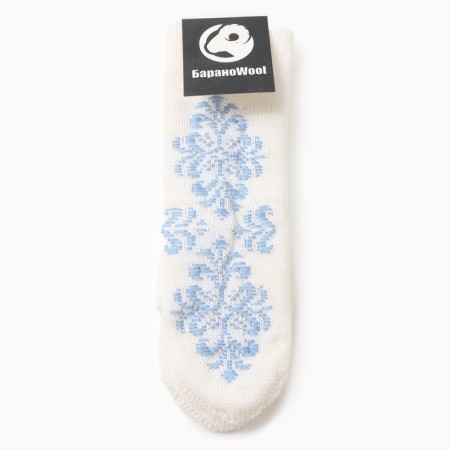 Mittens double manual embroidery, white color, rr 18-3