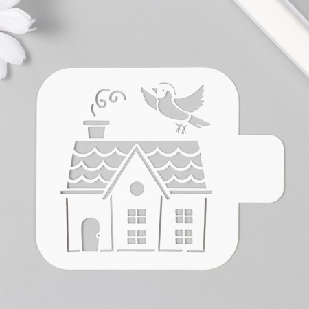 Plastic stencil "House" 9x9 cm