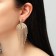 Hanging earrings with rhinestones "Grace" ladder, white color in gold, 11 cm