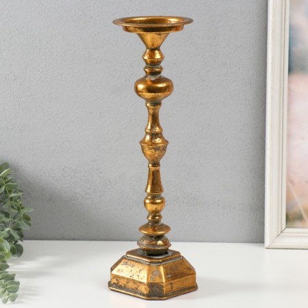 Summary Metal for 1 candle "Faust" aged bronze 11x11x39 cm-1