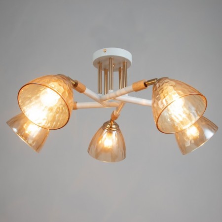 Svetogor chandelier "Star" 5x60W E27 white 53x53x27cm-1