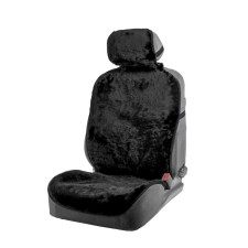 Kit on the seat, natural wool, 145x55 cm, black