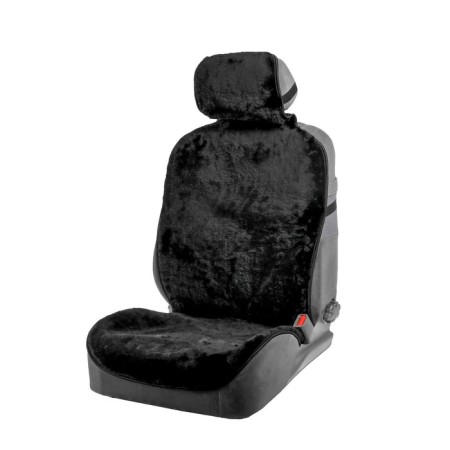 Kit on the seat, natural wool, 145x55 cm, black