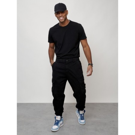 Cargo jeans men, size 54, black color-7