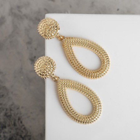 Earrings Metal "Barbados" drops, color gold-1