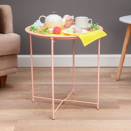 Coffee table "Grace" YS-8375SC, pink 46.8x50.5 cm