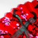 Fan bamboo, textile h = 50 cm "sakura with birds" red