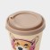 A plastic glass with a lid iZI-go, 420 ml, 9.3 × 9.1 × 13.1 cm, decor animals, beige color