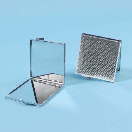 Folding mirror, 6 × 6 cm, silver color-1