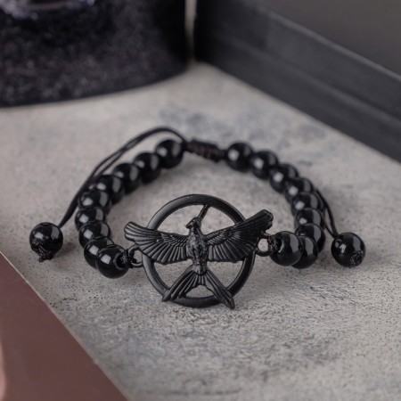 Unisex "Shambhala" eagle, black color with ferrous metal, ball No. 8, d = 7 cm-2