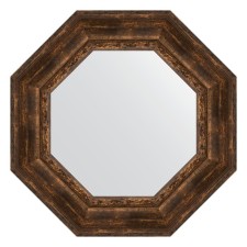 Mirror in the baguette frame, aged tree with an ornament of 120 mm, 67x67 cm