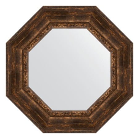 Mirror in the baguette frame, aged tree with an ornament of 120 mm, 67x67 cm