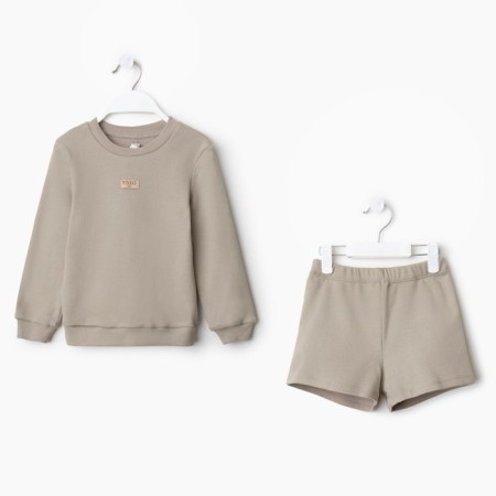 Kidsa (sweatshirt, shorts) minku, gray color, height 110 cm-6