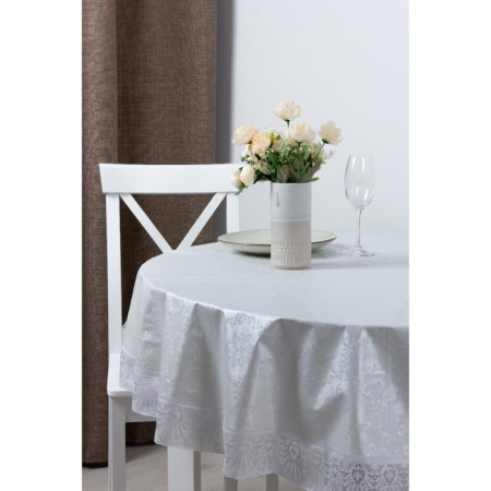 Finished tablecloth Meiwa, d = 178 cm, white color-1