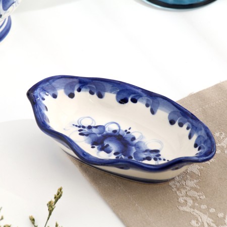 Smak for olives "shell", Gzhel, porcelain, 3x14 cm