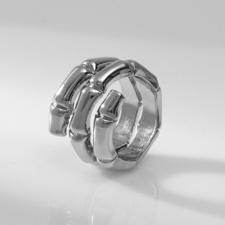 Ring metal "Trend" bamboo, color silver, size 16-2