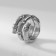 Ring metal "Trend" bamboo, color silver, size 16