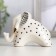 Souvenir Ceramics "Elephant with a zigzag on the ears" white-black with gold 7x4.2x9.8 cm